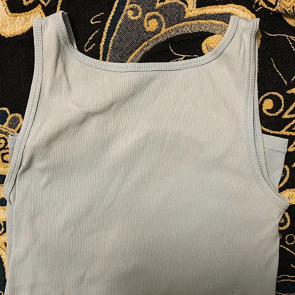 Light Blue Ribbed Tank Top - Picture 13 of 13